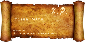 Krizsa Petra névjegykártya
